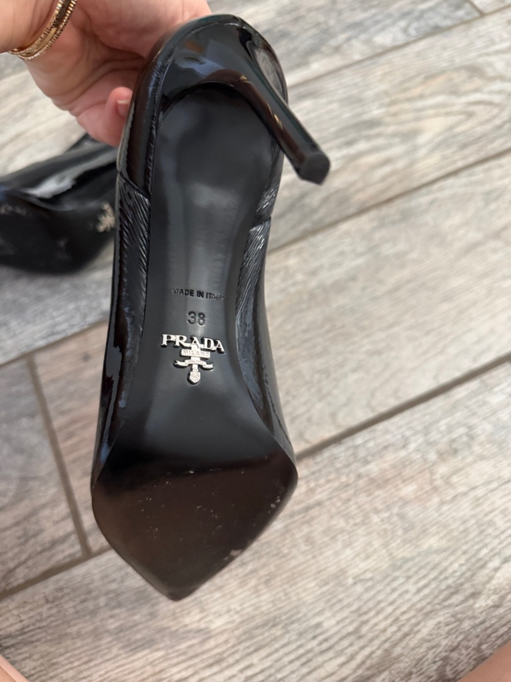 Prada Patent Leather Effect Ankle Boots - Picture 7 of 7